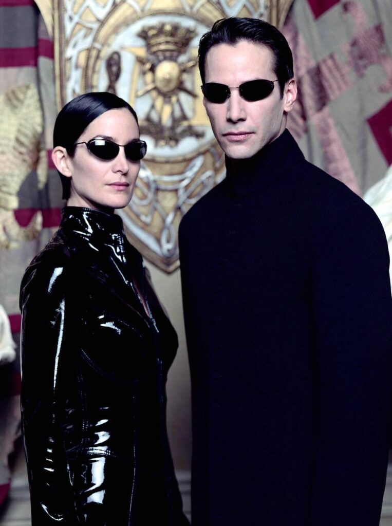 THE MATRIX RELOADED CARRIE-ANNE MOSS as Trinity, KEANU REEVES as Neo